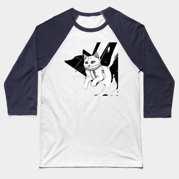 Baby cat blue eyes Baseball T-Shirt by ShopColDigital